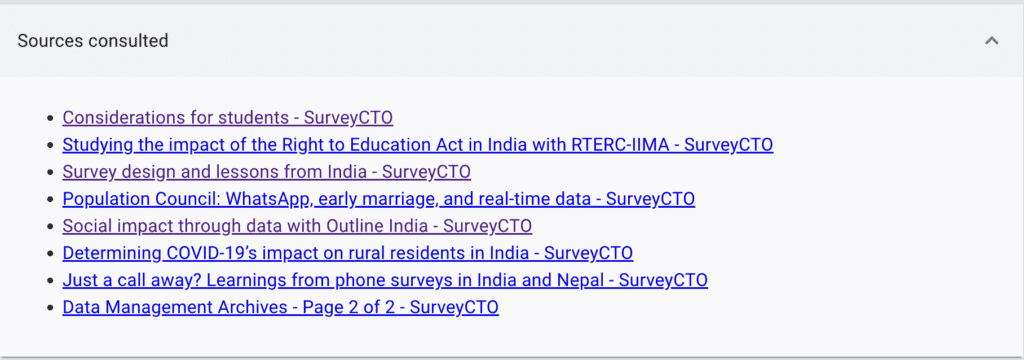 SurveyCTO Assistant sampling sources