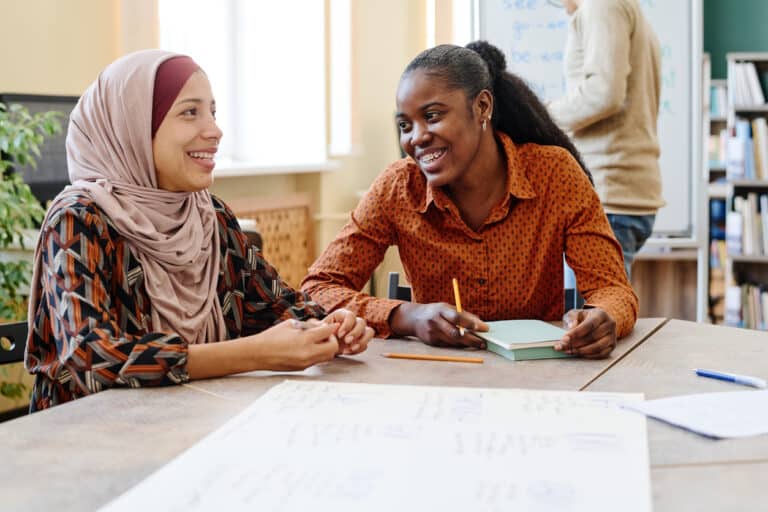 Joyful Women During Lesson